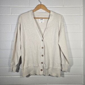 Aerie Cream Slouchy Fit Cardigan Medium Light Academia Boho Oversized Soft